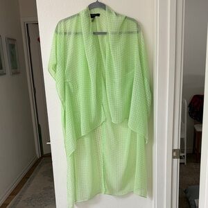 BCBG Max Azaria Light Lime Green Polka Dot Sheer Swim Coverup